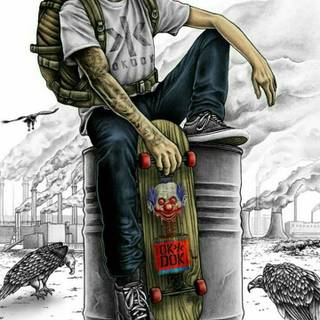 Skateboarding boy wallpaper