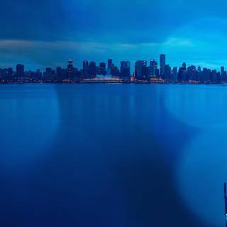 Dark blue city wallpaper