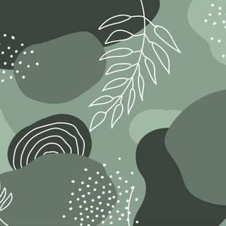 Boho green wallpaper