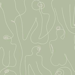 Boho green wallpaper