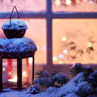 Snow window wallpaper