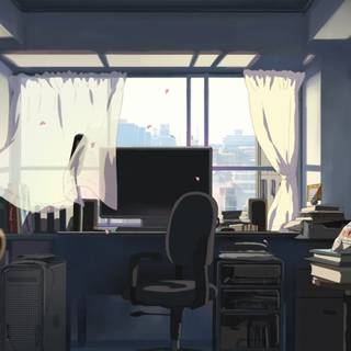 Study room anime wallpaper
