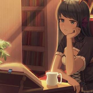 Study room anime wallpaper