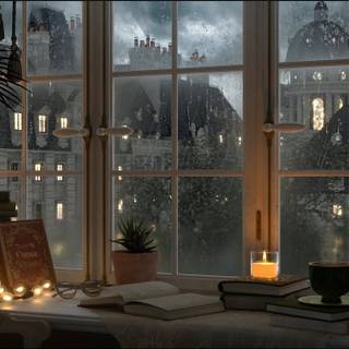 Study room anime wallpaper