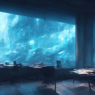 Study room anime wallpaper