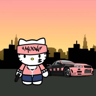 Hello Kitty computer grunge wallpaper