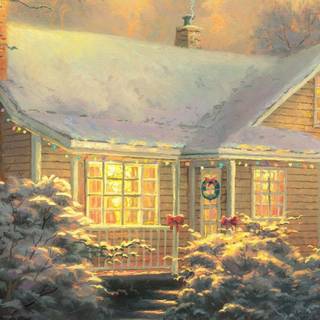 Christmas cottages wallpaper