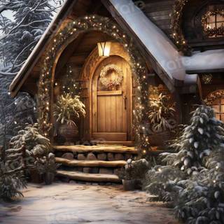 Christmas cottages wallpaper