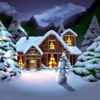 Christmas cottages wallpaper