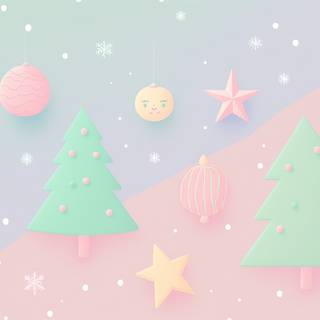 Pastel Xmas wallpaper