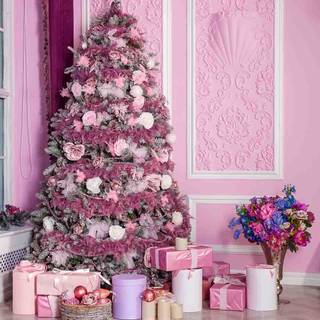 Pink Xmas tree wallpaper