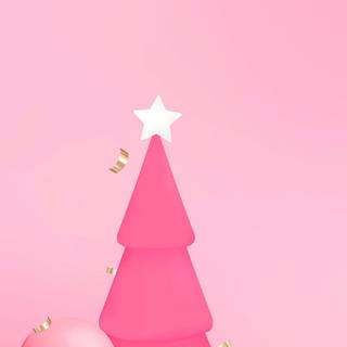 Pink Xmas tree wallpaper