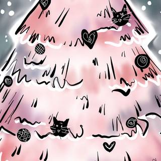 Pink Xmas tree wallpaper