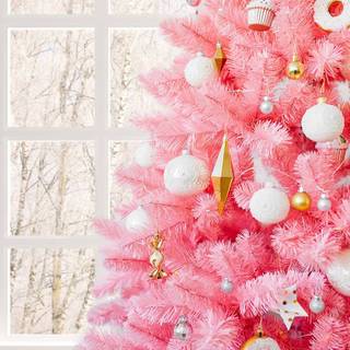Pink Xmas tree wallpaper
