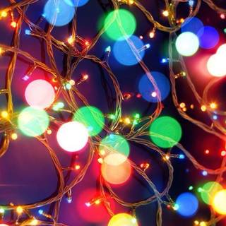 Red Christmas lights wallpaper