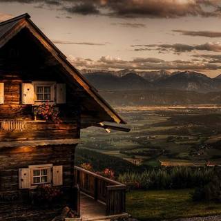 House in the woods wallpaper