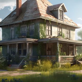 House in the woods wallpaper