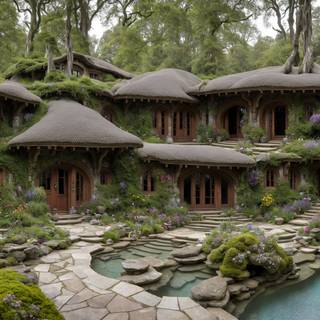 House in the woods wallpaper