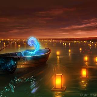 Anime boat wallpaper