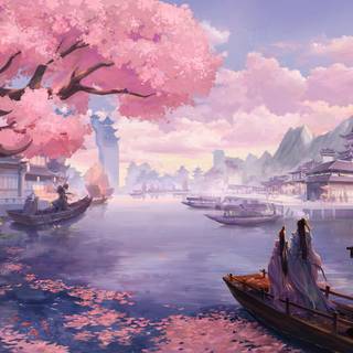 Anime boat wallpaper