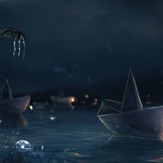 Anime boat wallpaper