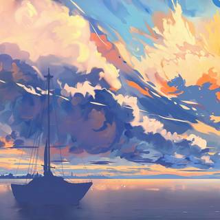 Anime boat wallpaper