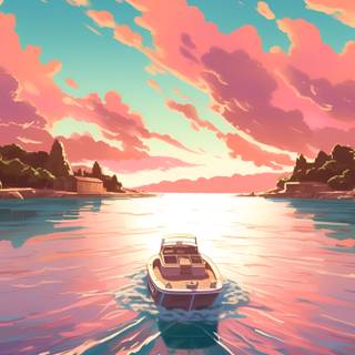 Anime boat wallpaper