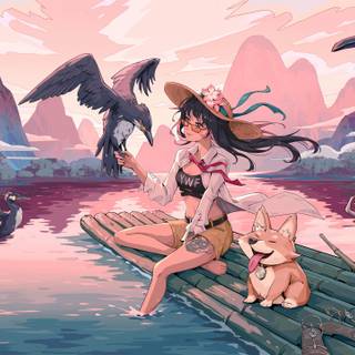 Anime boat wallpaper