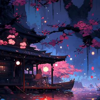 Anime boat wallpaper