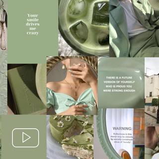 Green collage desktop wallpaper