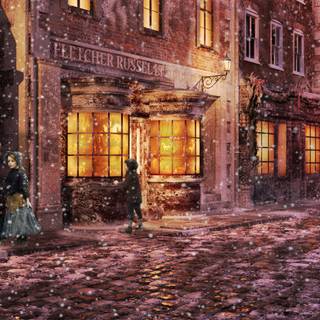 Christmas street wallpaper