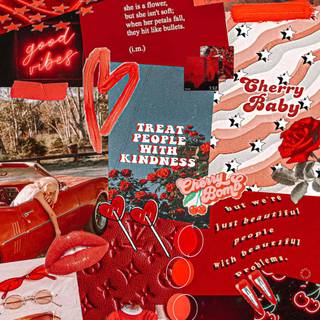 Cherry collage wallpaper