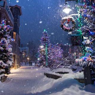 Xmas street wallpaper