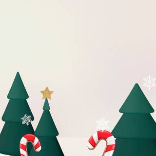 Kawaii Christmas tree wallpaper