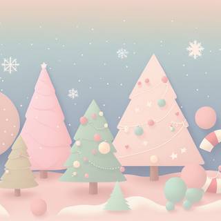 Kawaii Christmas tree wallpaper