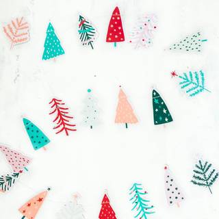 Kawaii Christmas tree wallpaper