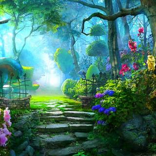 Fairytale forest wallpaper