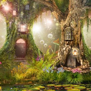 Fairytale forest wallpaper