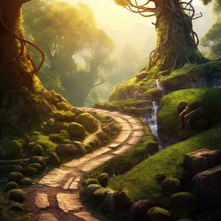 Fairytale forest wallpaper