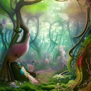 Fairytale forest wallpaper