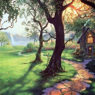 Fairytale forest wallpaper