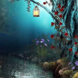 Fairytale forest wallpaper