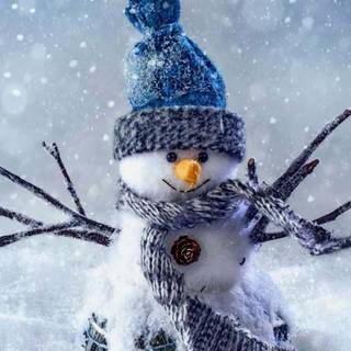 Snowman phone wallpaper