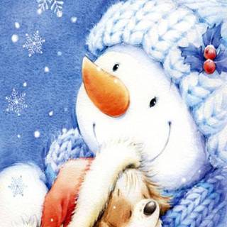 Snowman phone wallpaper