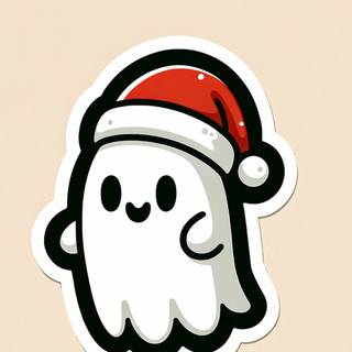 Ghost with Santa hat wallpaper