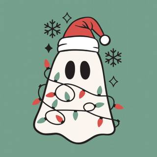Ghost with Santa hat wallpaper