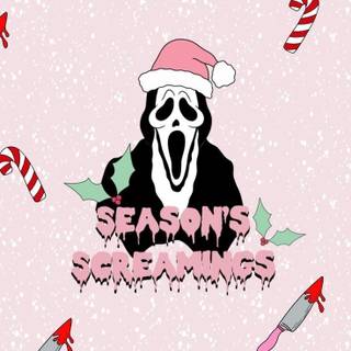 Ghost with Santa hat wallpaper