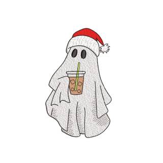 Ghost with Santa hat wallpaper