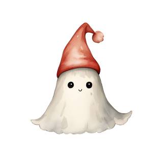 Ghost with Santa hat wallpaper