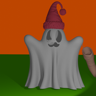 Ghost with Santa hat wallpaper